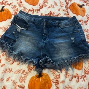Short shorts size medium frayed light washing on butt